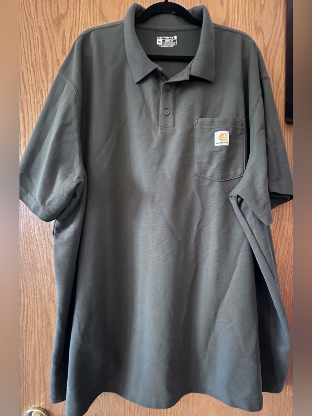 Carhartt Men's Olive Green Pocket Polo Shirt